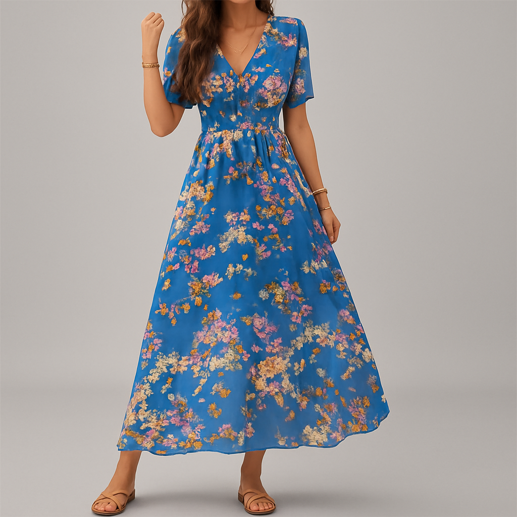 Beautiful Patterned Knee Length Dress