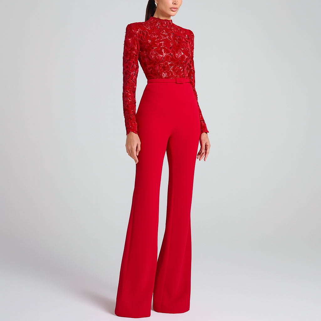 Beautiful Embroidered Lace Ladies Jumpsuit