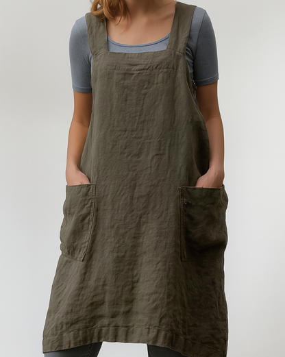 Casual Summer Dress with Pockets and Cotton Linen Blend