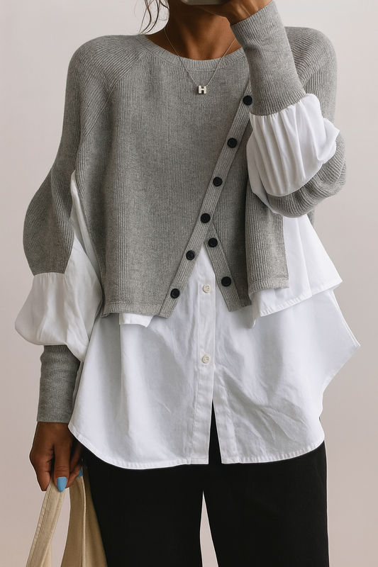 Versatile Hoodie with Detachable White Top - Olytrend