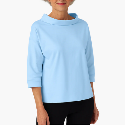 Women's Elegant Top with Stand-up Collar – Stylish Basic for Everyday and Special Occasions