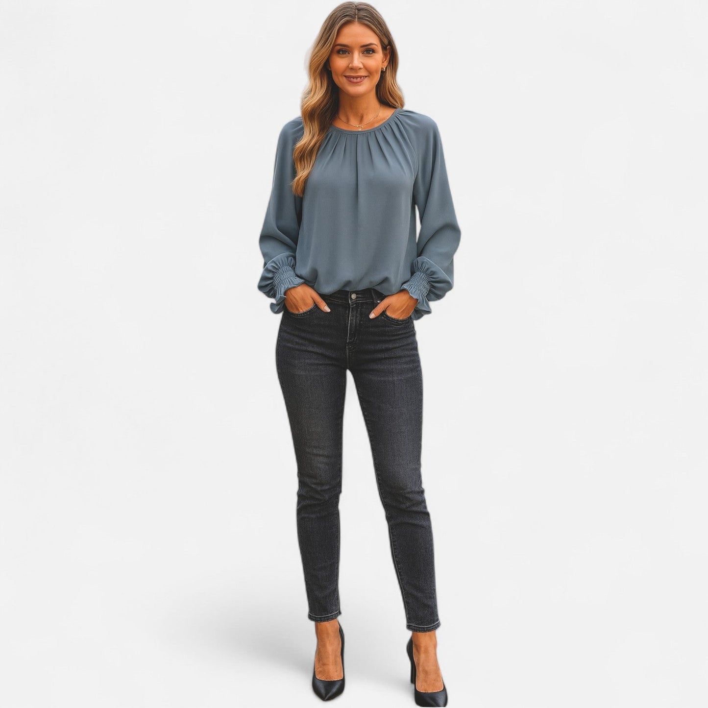 Ancient World | Vintage Pleated Blouse for Women