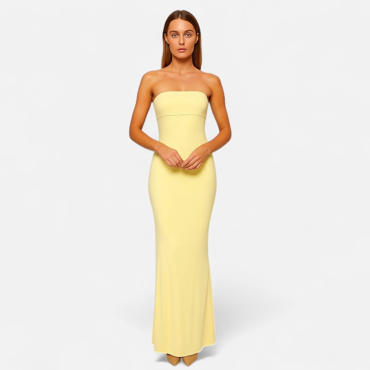 Ancient World | Long Backless Dress for Women – Elegant Draped, Modern Evening Seduction