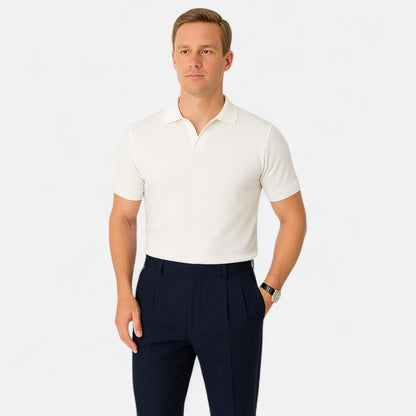 Ancient World | Men's V-Neck Polo – Discreet Luxury, Classic Elegance "Old Money"