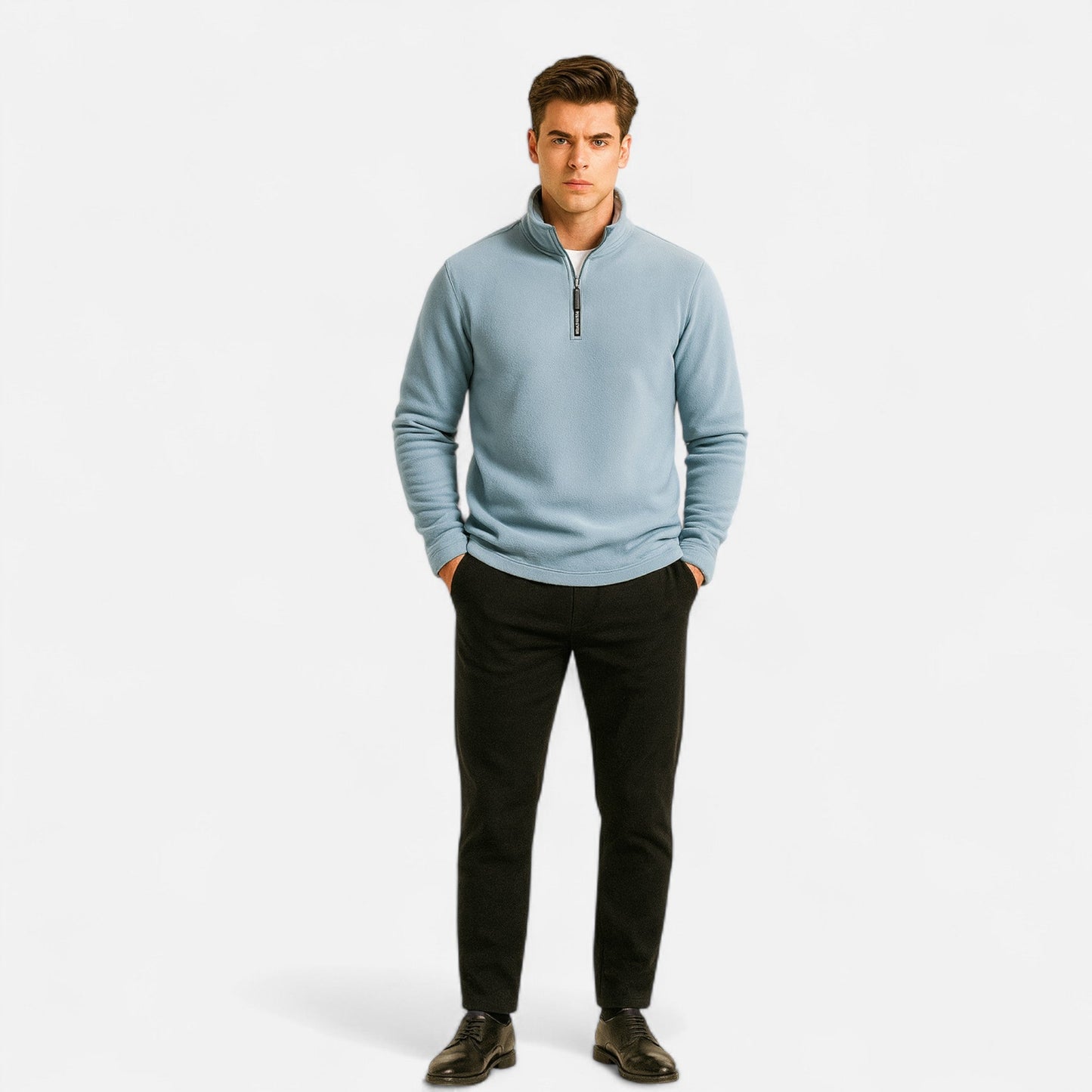 Ancient World | Men's Premium Half-Zip High Collar Fleece Sweater