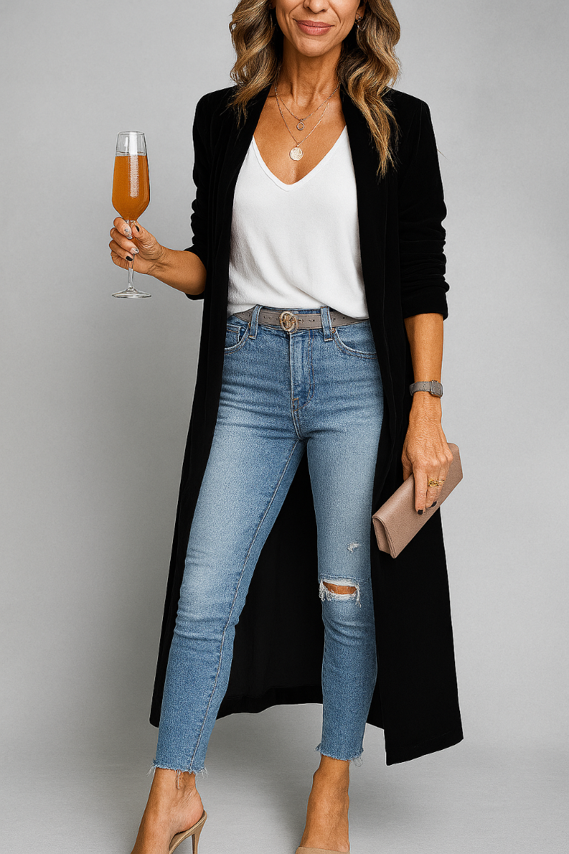 Women's Oversized Open Front Cardigan