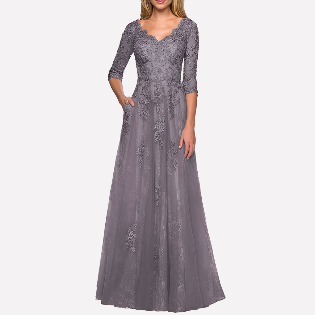 Chic Flared Dress with Timeless Crew Neck - Olytrend