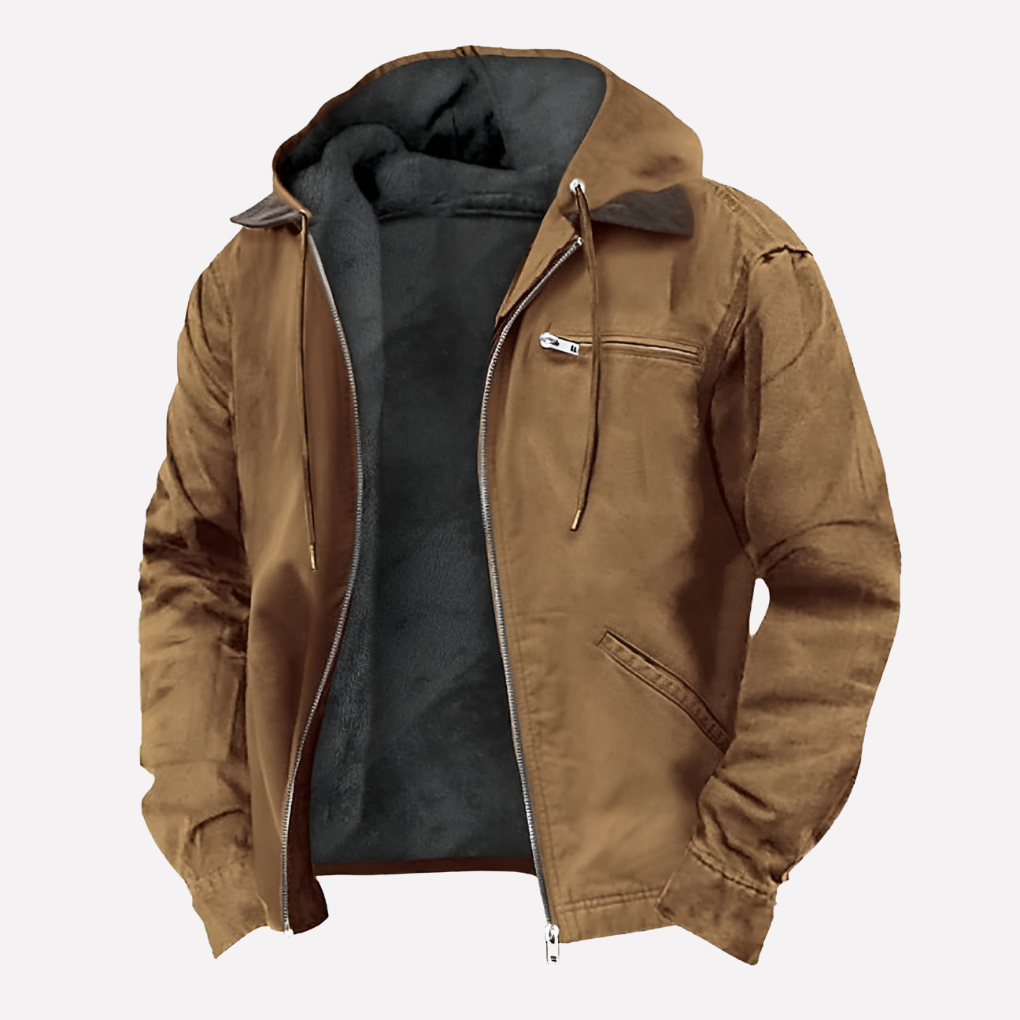 Waterproof Mens Hoodie Jacket with Zip Pockets - Olytrend