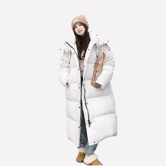 Warm Women's Down Parka Coat with Hood - Olytrend