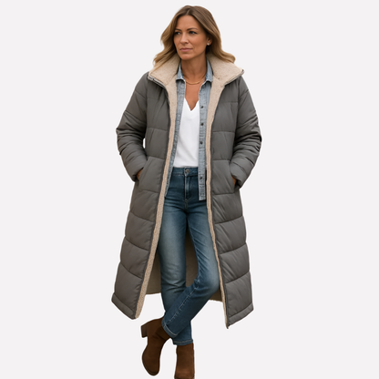 Warm Waterproof Parka with Hood and Insulated Lining