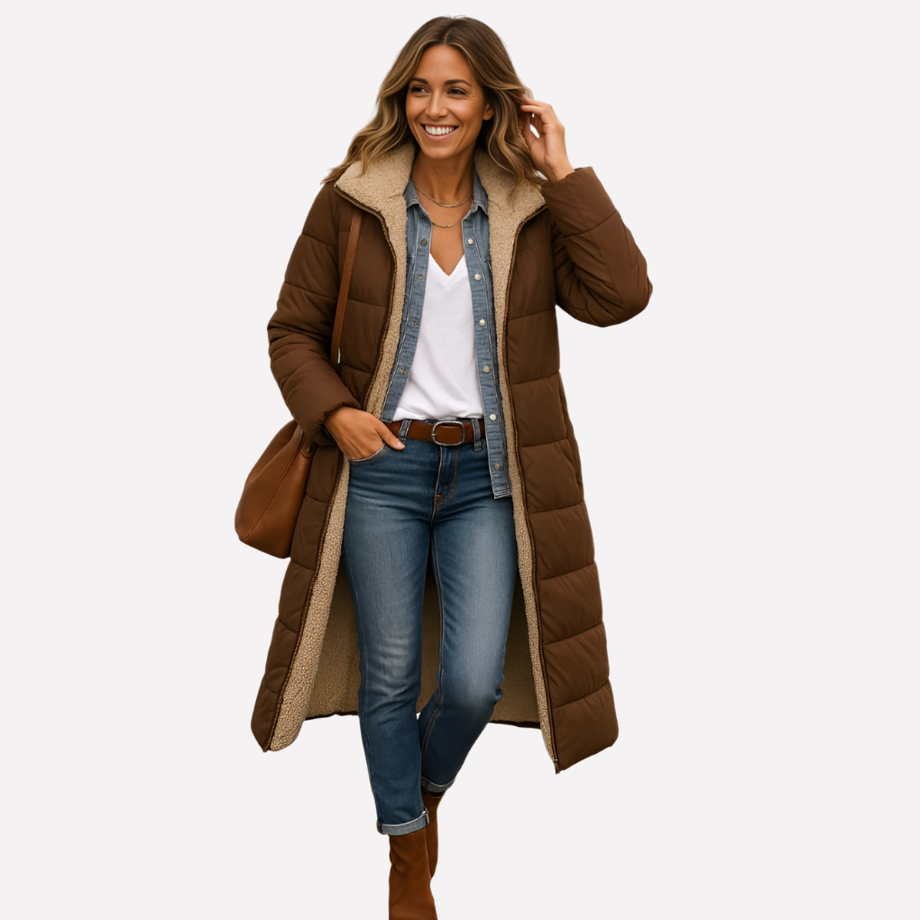 Warm Waterproof Parka with Hood and Insulated Lining