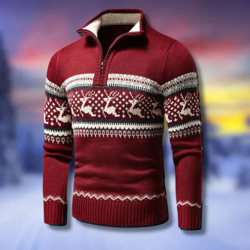 Austin - Men's Christmas zip-up sweater