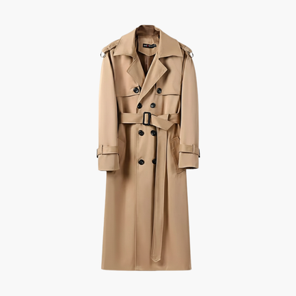 Waterproof Long Belted Mens Trench Coat - Olytrend