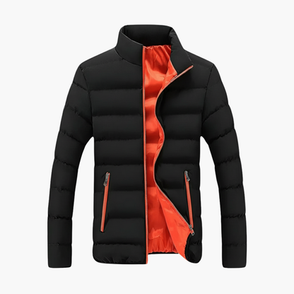 Warm Mens Parka Coat with High Neck - Olytrend