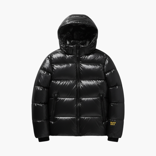 Warm Mens Puffer Coat with Zip Front and Long Sleeves - Olytrend