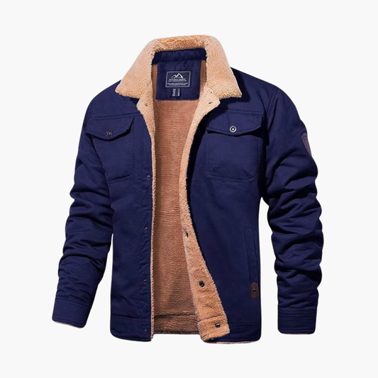 Warm Mens Fleece Lined Button Jacket - Olytrend