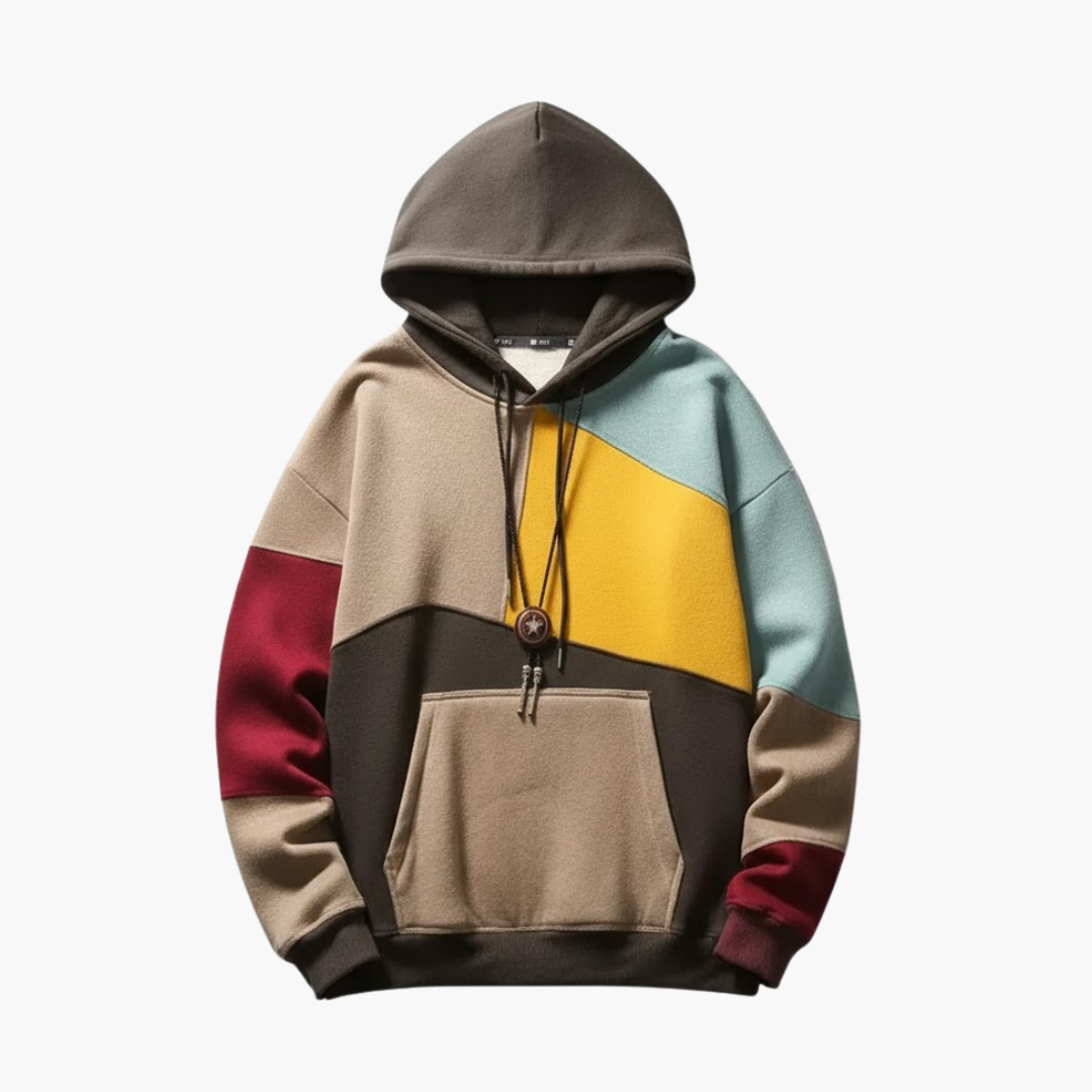 Casual Patched Pocket Hooded Sweatshirt - Olytrend