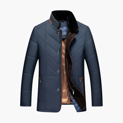 Warm Padded Mens Jacket with Button Front