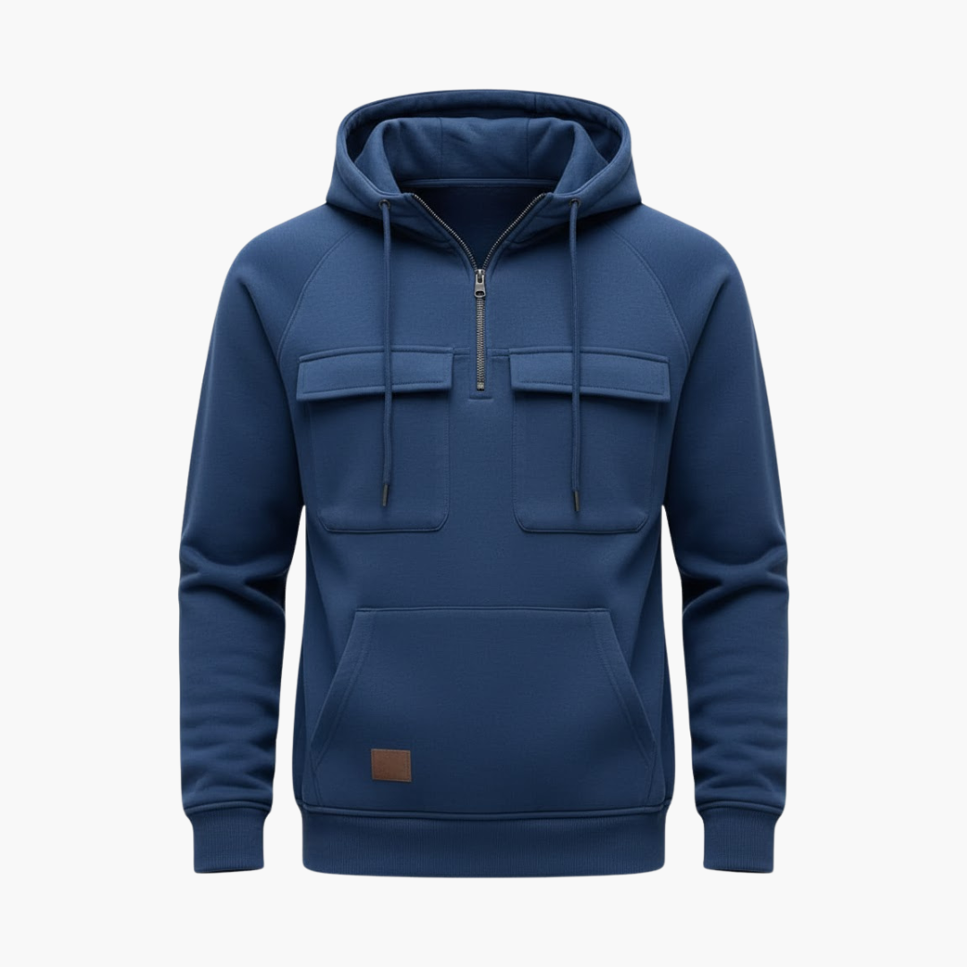 Casual Zip Up Hooded Sweatshirt with Pockets - Olytrend