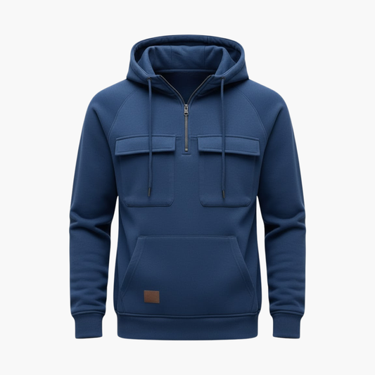 Casual Zip Up Hooded Sweatshirt with Pockets - Olytrend