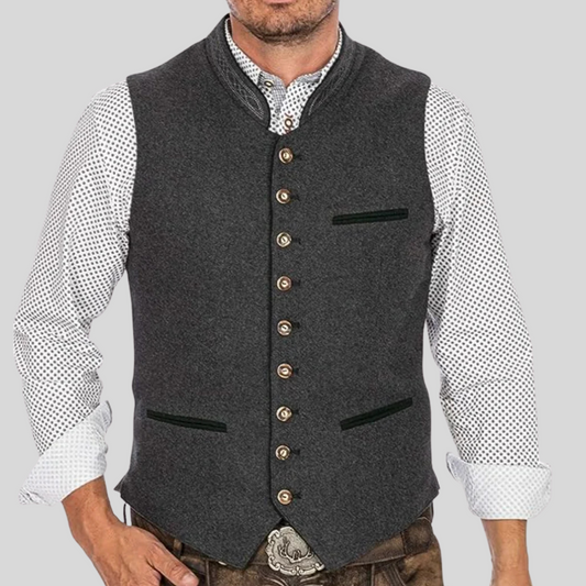 Traditional German Leather Vest - Olytrend