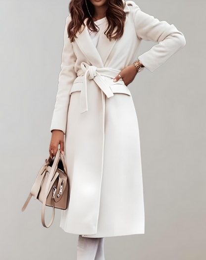 Venita Long Coat: Side Pockets & Zipper