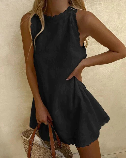 Beatrix | Festive Women's Dress Sleeveless with High Neck