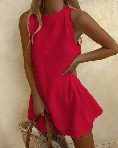 Beatrix | Festive Women's Dress Sleeveless with High Neck