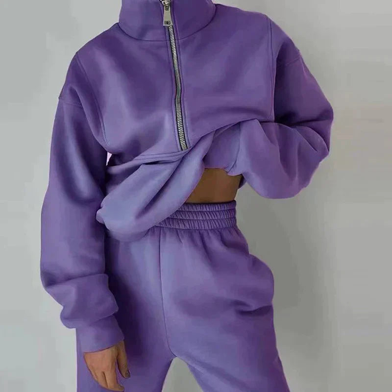 Women's tracksuit 2-piece set with high waist and comfortable fit