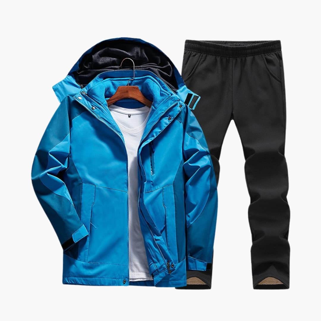 Women's Waterproof Hiking Suit with Hooded Coat and Trousers
