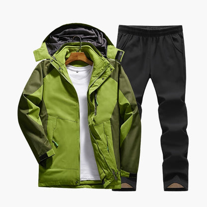 Women's Waterproof Hiking Suit with Hooded Coat and Trousers