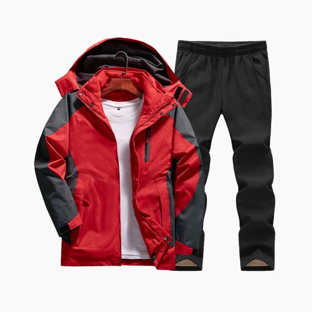 Women's Waterproof Hiking Suit with Hooded Coat and Trousers