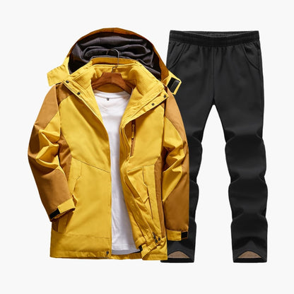 Women's Waterproof Hiking Suit with Hooded Coat and Trousers