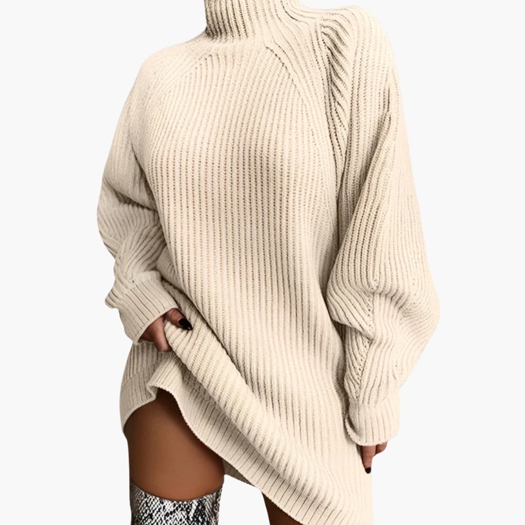 Women's Cozy Large Turtleneck Jumper with Long Sleeves - Olytrend