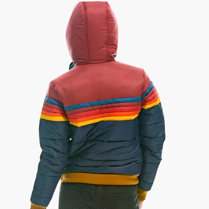 Warm Women's Padded Parka with Hood and Zip