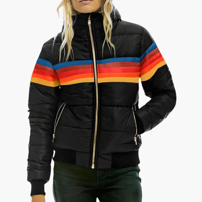 Warm Women's Parka Coat with Hood and Zip