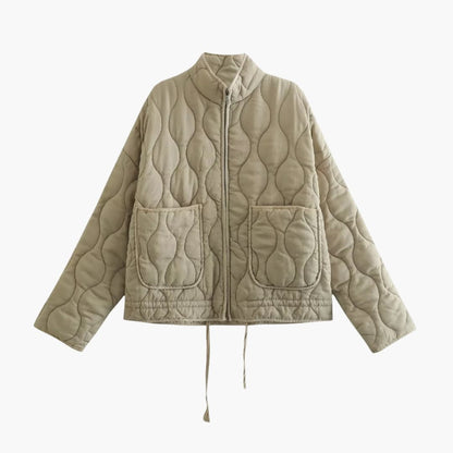 Women's Padded Zip Up Coat with Pockets
