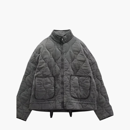 Women's Padded Zip Up Coat with Pockets - Olytrend