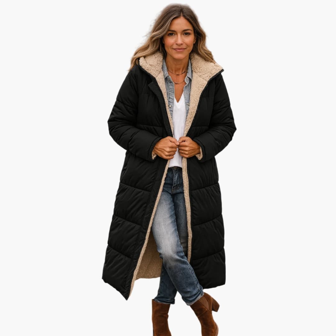 Warm Padded Parka Jacket for Women with Hood - Olytrend