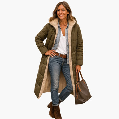 Warm Padded Parka Jacket for Women with Hood