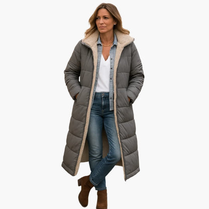 Warm Padded Parka Jacket for Women with Hood