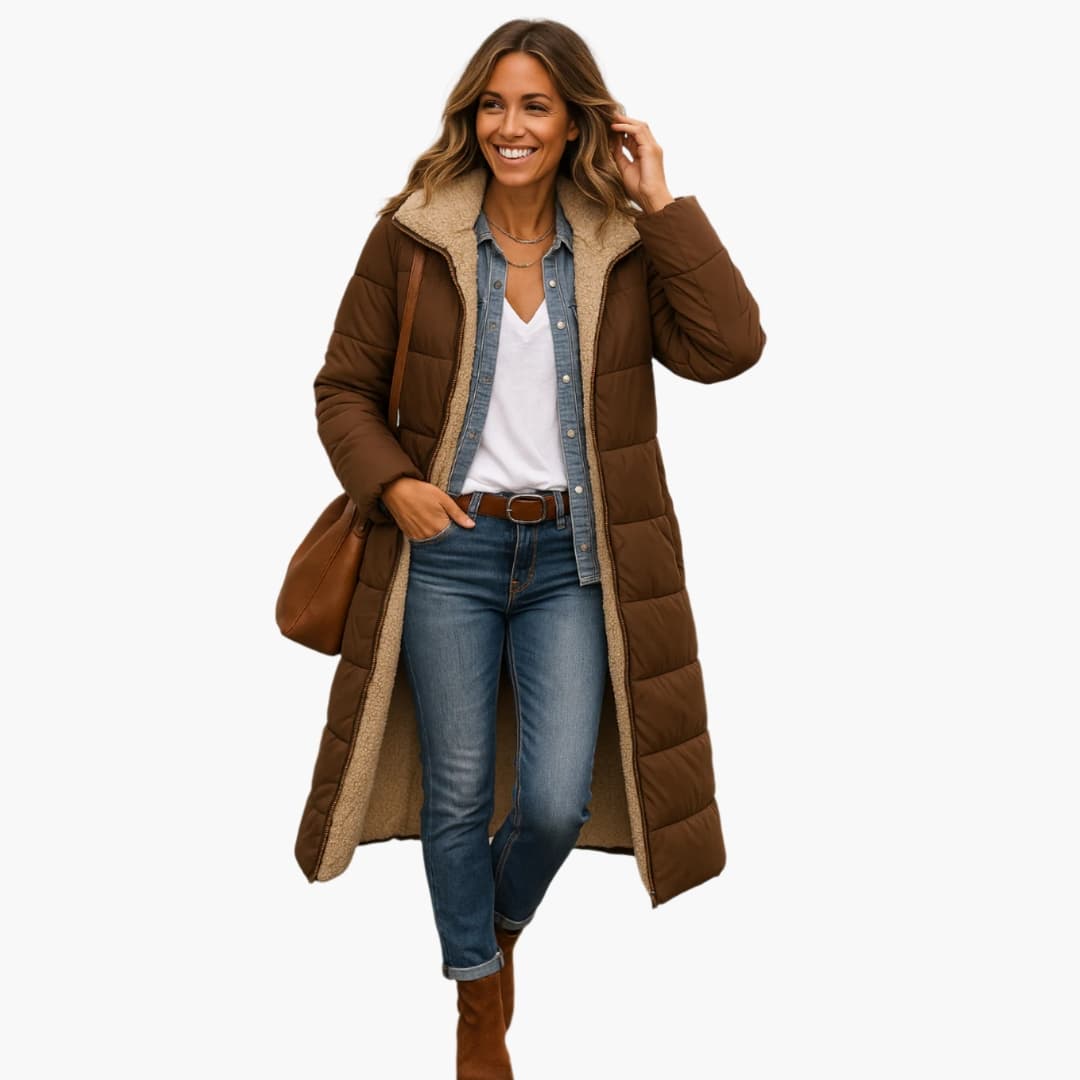 Warm Padded Parka Coat for Women
