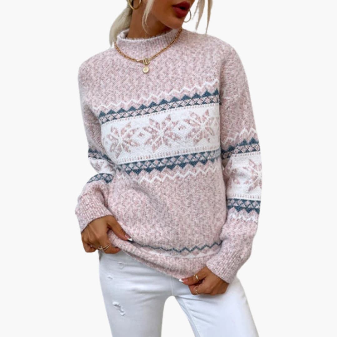 Women's Soft Fair Isle Crew Neck Sweater