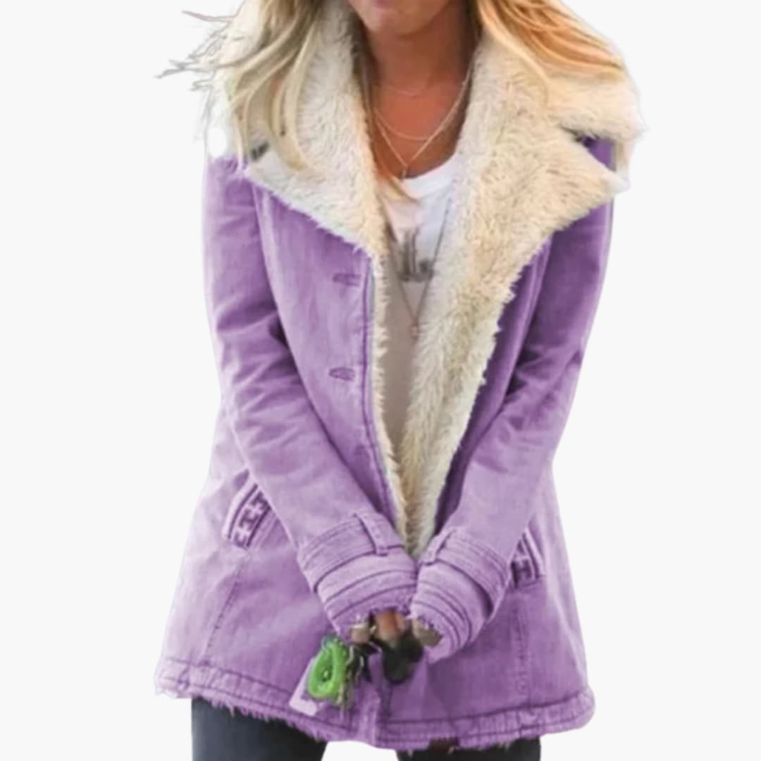 Warm Women's Parka Jacket with Zip Up Hood