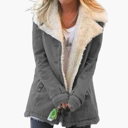 Warm Women's Parka Jacket with Zip Up Hood