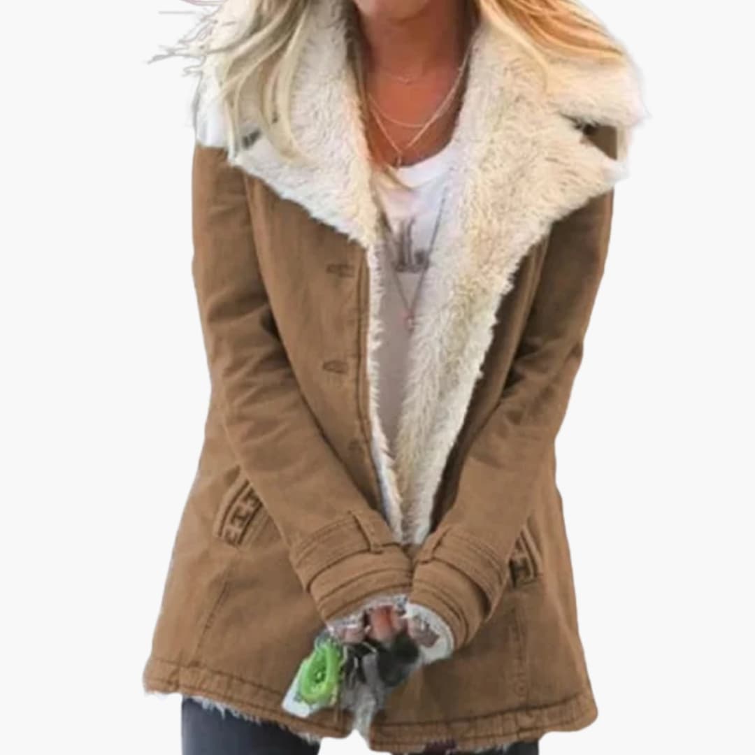 Warm Women's Parka Jacket with Zip Up Hood