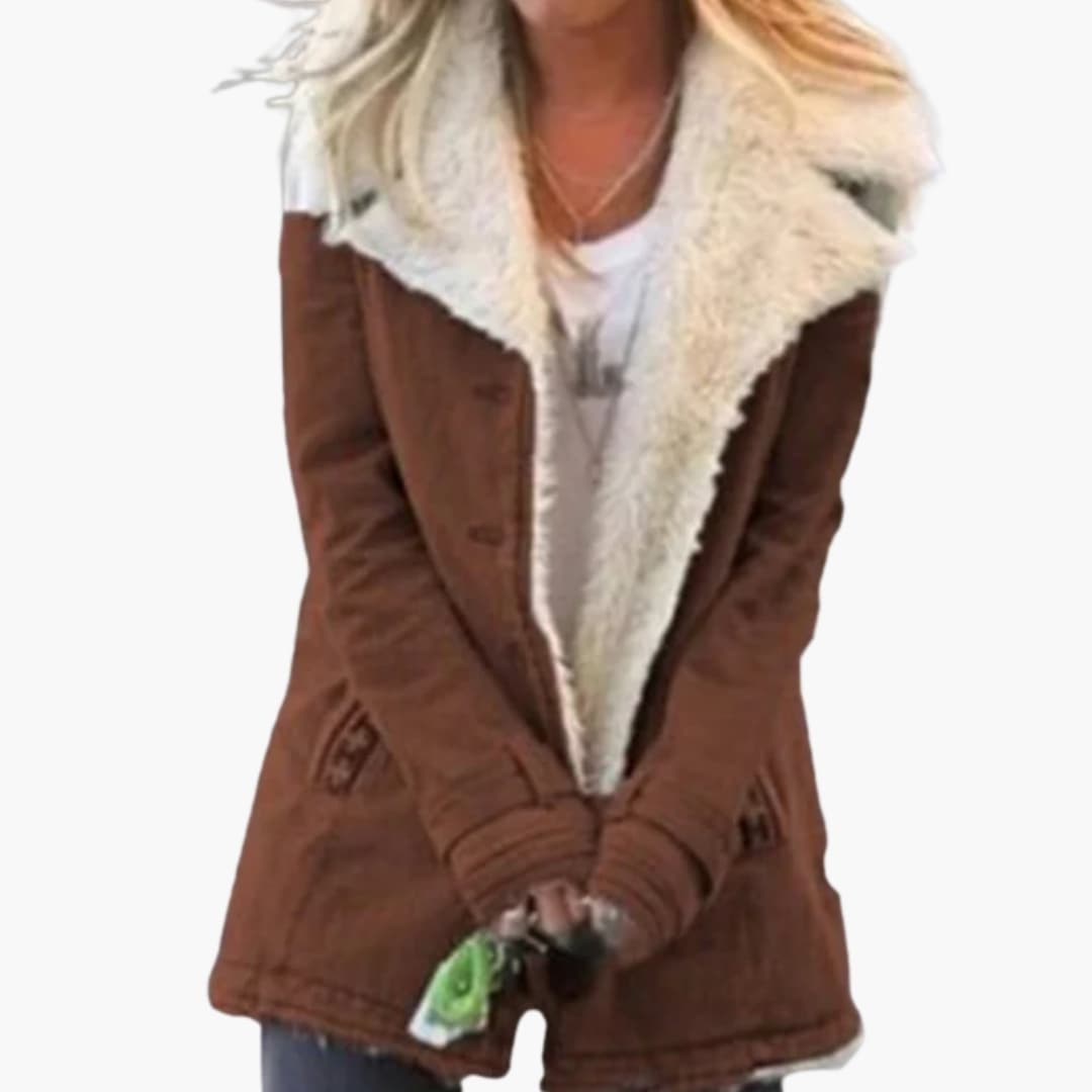 Warm Women's Parka Jacket with Zip Up Hood