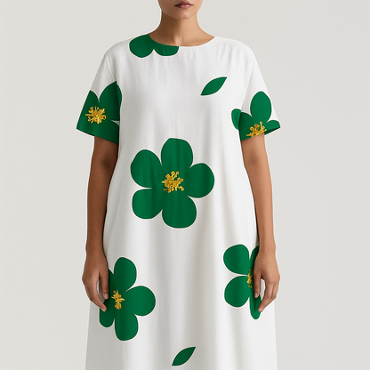 Women's cotton dress with floral print