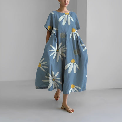 Women's cotton dress with floral print