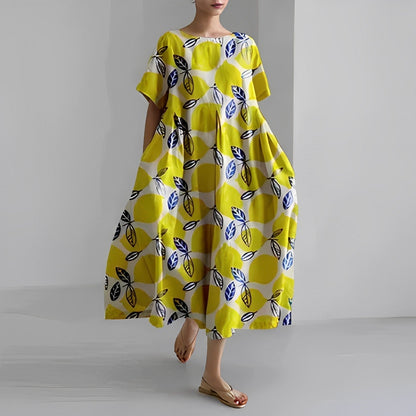 Women's cotton dress with floral print